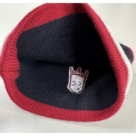 Vintage West Coast Choppers Y2K Beanie Hat Skull Crown Iron Cross Black Red WCC - Picture 7 of 8